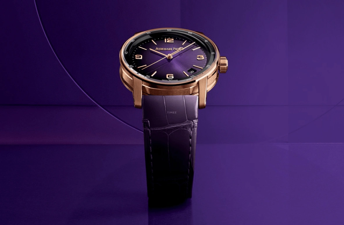 Audemars Piguet,CODE 11.59 41mm,41mm,Pink Gold,Purple,Automatic,Day,70hours,15210OR,15210OR.OO.A616CR.01