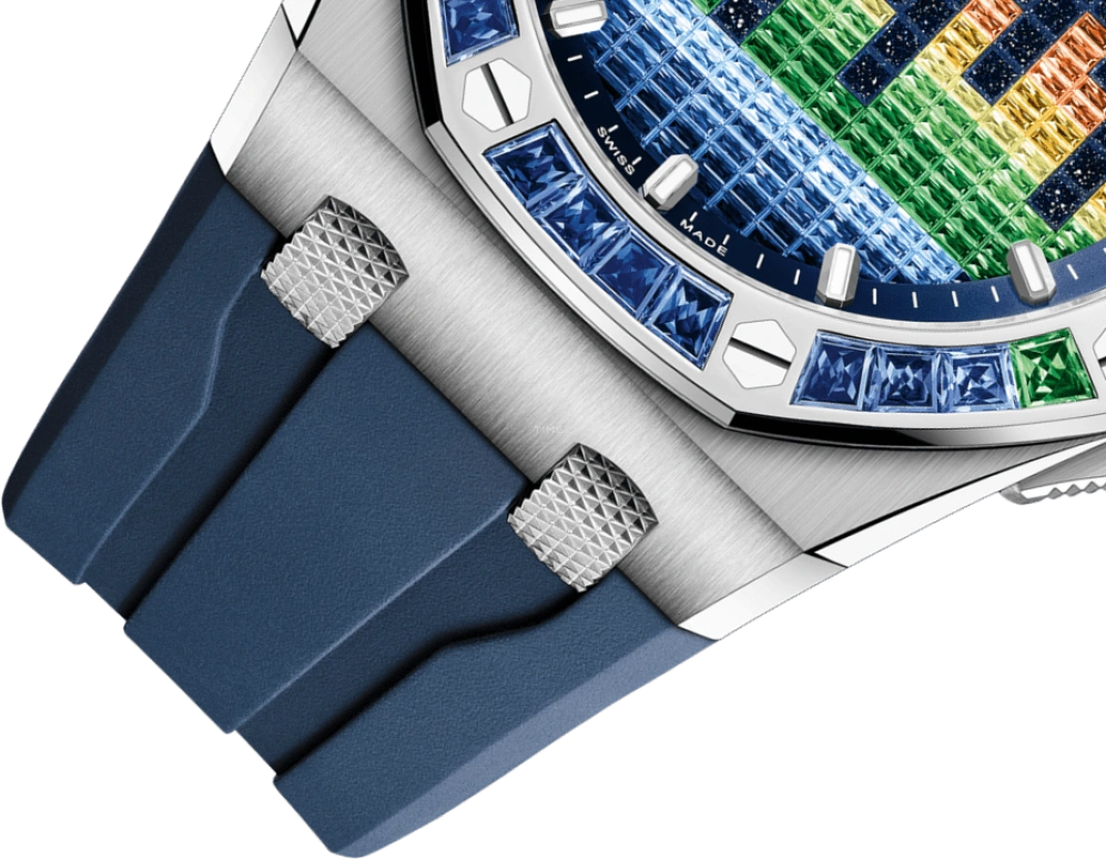 Audemars Piguet,Royal Oak Offshore 43mm,43mm,White Gold,Multi-Color,Orange,Blue,Green,Automatic,70hours,In-house Caliber,Anton Zaslavski,John Mayer,Zedd,15601BC,15601BC.YY.D343CA.01