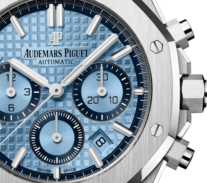 Audemars Piguet,Royal Oak 38mm,38mm,White Gold,Blue,Automatic,Chronograph,Day,26317BC,26317BC.OO.1256BC.01