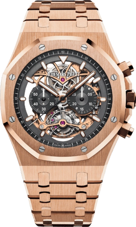 Audemars Piguet,Royal Oak 44mm,44mm,Pink Gold,Skeleton,Handwound,Chronograph,Tourbillon,26347OR,26347OR.OO.1205OR.01
