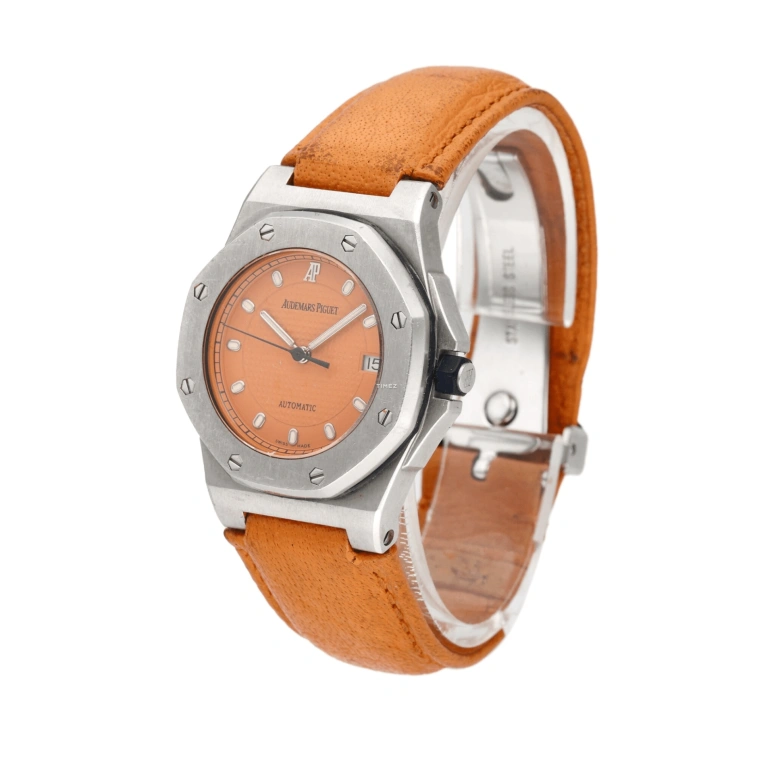 Audemars Piguet,Royal Oak Offshore 30mm,30mm,Stainless Steel,Orange,Automatic,Day,40hours,77151ST,77151ST.O.0009.05