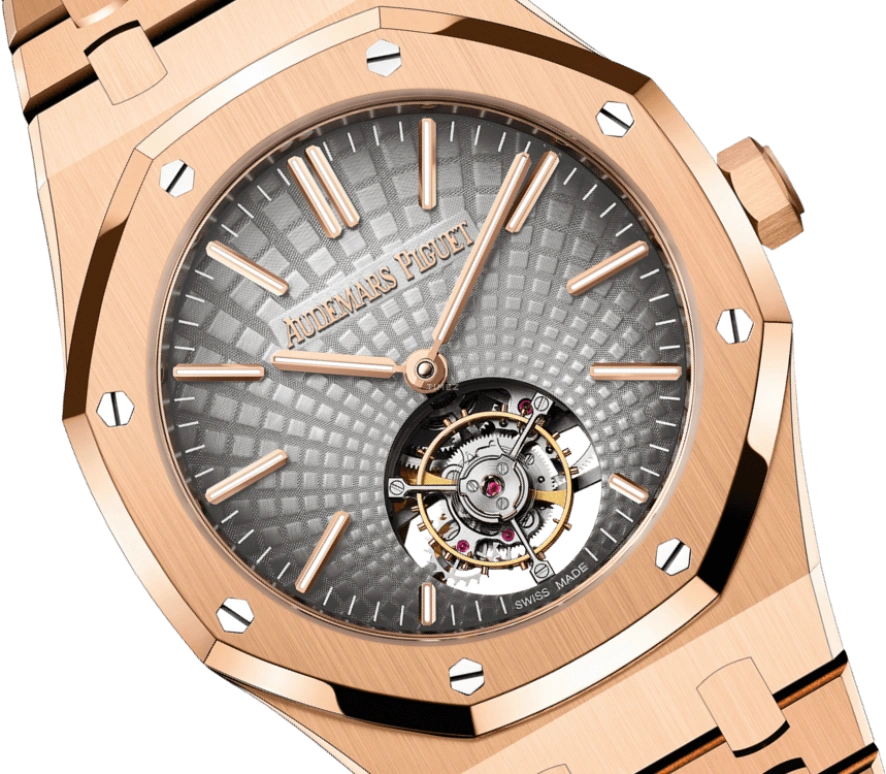 Audemars Piguet,Royal Oak 41mm,41mm,Pink Gold,Grey,Automatic,Tourbillon,65hours,26530OR,26530OR.OO.1220OR.01