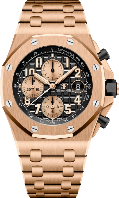 Audemars Piguet,Royal Oak Offshore 42mm,42mm,Pink Gold,Ceramic,Black,Automatic,Chronograph,Day,26470OR,26470OR.OO.1000OR.03