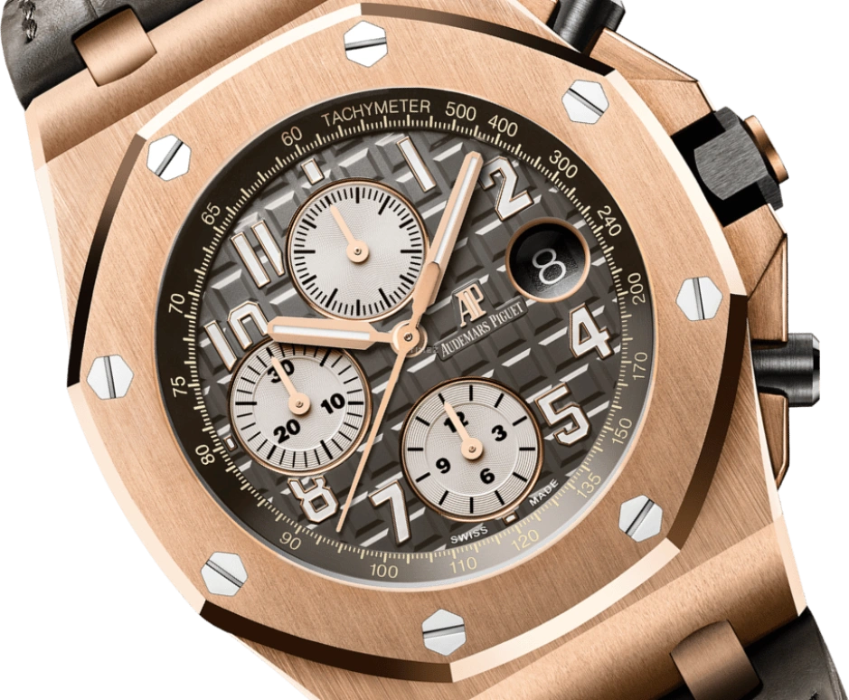 Audemars Piguet,Royal Oak Offshore 42mm,42mm,Pink Gold,Ceramic,Grey,Automatic,Chronograph,Day,26470OR,26470OR.OO.A125CR.01
