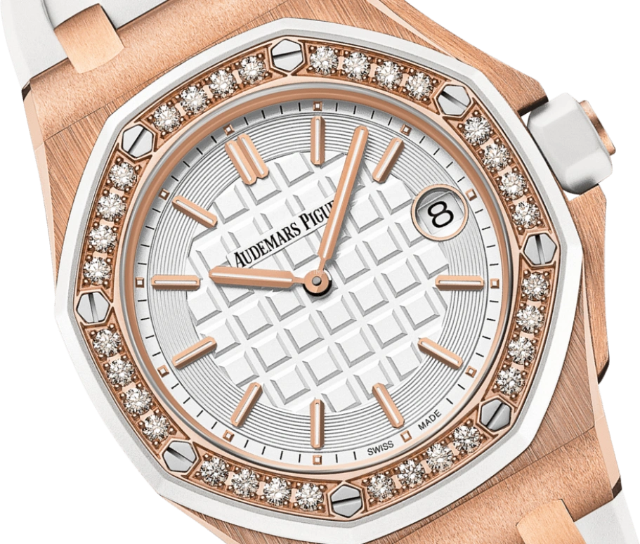 Audemars Piguet,Royal Oak Offshore 37mm,37mm,Rose Gold,Silver,Silver White,White,Quartz,Day,In-house Caliber,67540OK,67540OK.ZZ.A010CA.01