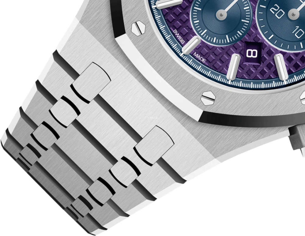 Audemars Piguet,Royal Oak 41mm,41mm,Platinum,Purple Red,Blue,Purple,Automatic,Chronograph,Day,26338PT,26338PT.OO.1220PT.01