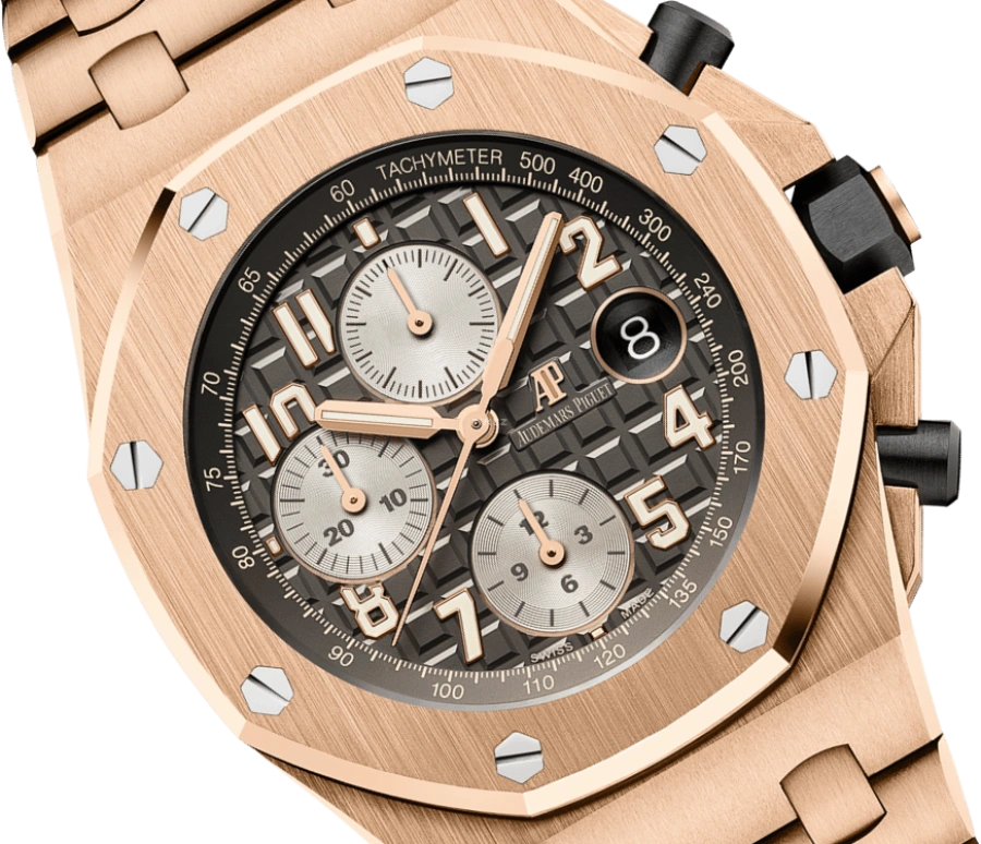 Audemars Piguet,Royal Oak Offshore 42mm,42mm,Pink Gold,Ceramic,Grey,Automatic,Chronograph,Day,26470OR,26470OR.OO.1000OR.02