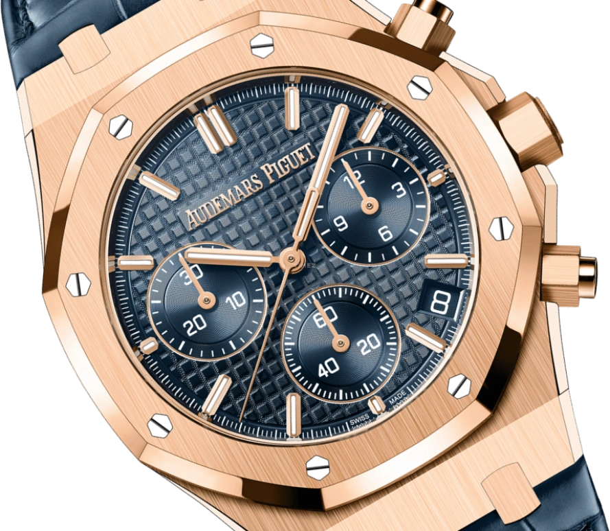 Audemars Piguet,Royal Oak 41mm,41mm,Pink Gold,Blue,Automatic,Chronograph,Day,26240OR,26240OR.OO.D315CR.01 50th