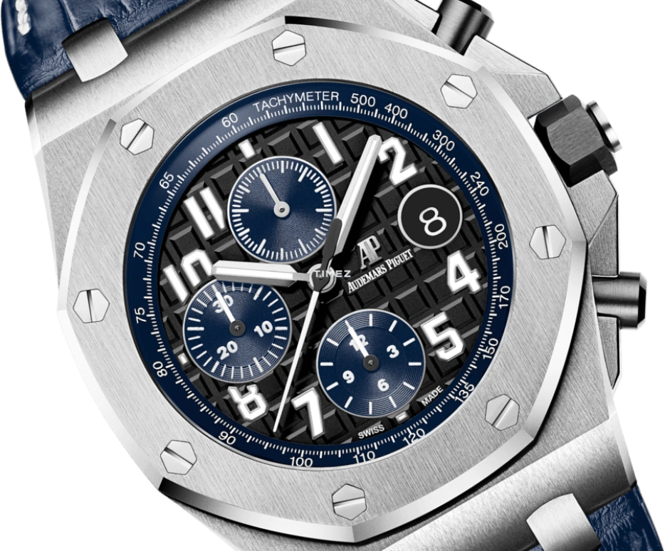 Audemars Piguet,Royal Oak Offshore 42mm,42mm,Stainless Steel,Black,Blue,Automatic,Chronograph,Day,26470ST,26470ST.OO.A028CR.01.A