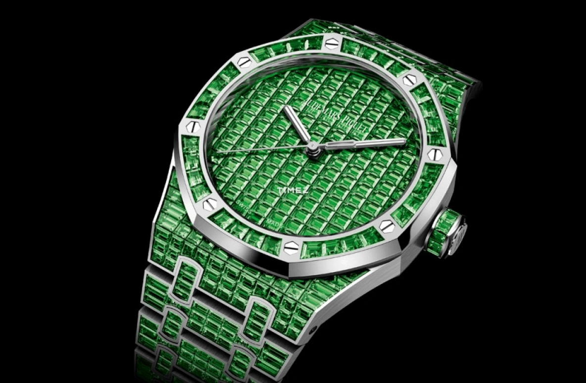 Audemars Piguet,Royal Oak 41mm,41mm,White Gold,Green,Automatic,70hours,In-house Caliber,15514BC,15514BC.TV.1284BC.01 50th