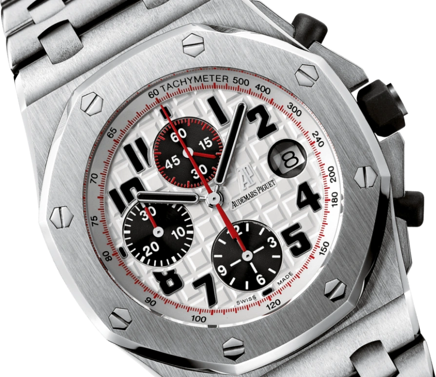 Audemars Piguet,Royal Oak Offshore 42mm,42mm,Stainless Steel,Silver,White,Automatic,Chronograph,Day,26170ST,26170ST.OO.1000ST.01