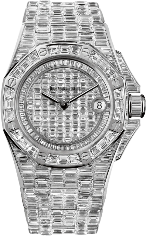 Audemars Piguet,Royal Oak Offshore 37mm,37mm,White Gold,Silver,Quartz,Day,In-house Caliber,67543BC,67543BC.ZZ.9185BC.01