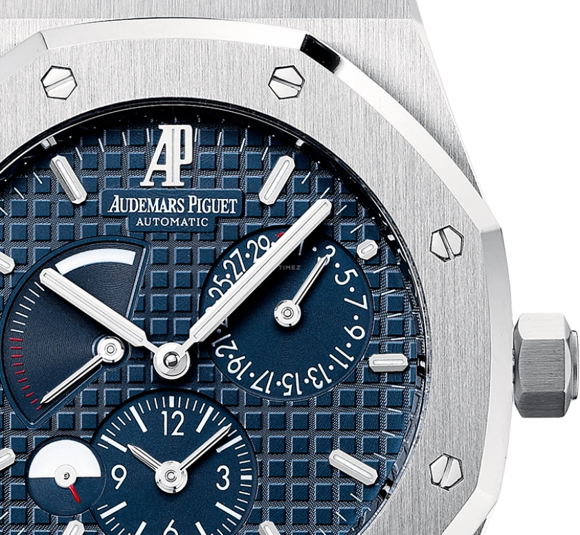 Audemars Piguet,Royal Oak 39mm,39mm,Stainless Steel,Blue,Automatic,Day,Power Reserve Indicator,Dule Time,Day / Night Indication,38hours,In-house Caliber,26120ST,26120ST.OO.1220ST.02