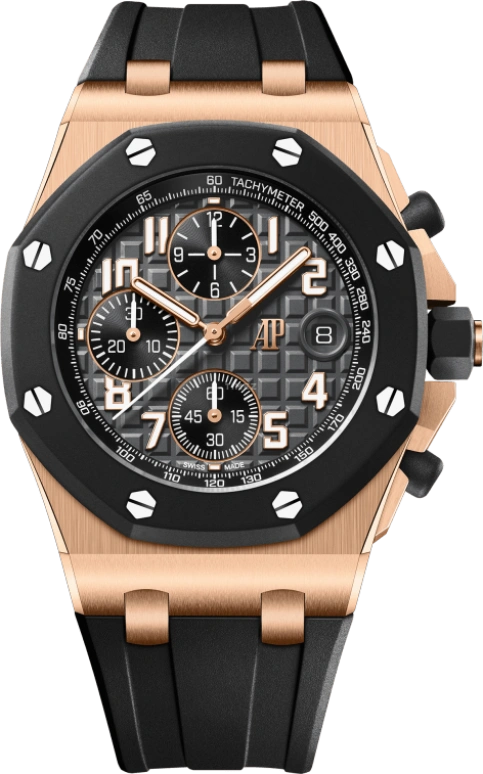 Audemars Piguet,Royal Oak Offshore 42mm,42mm,Rose Gold,Rose,Black,Automatic,Chronograph,Day,26238OK,26238OK.OO.A002CA.01