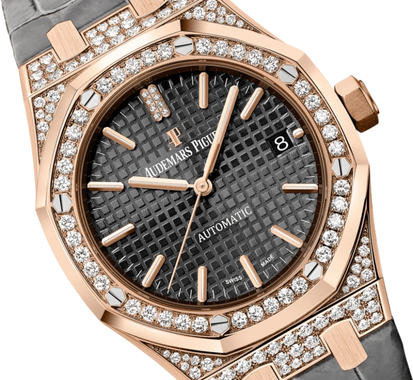Audemars Piguet,Royal Oak 37mm,37mm,Rose Gold,Grey,Automatic,Day,60hours,15452OR,15452OR.ZZ.D003CR.01
