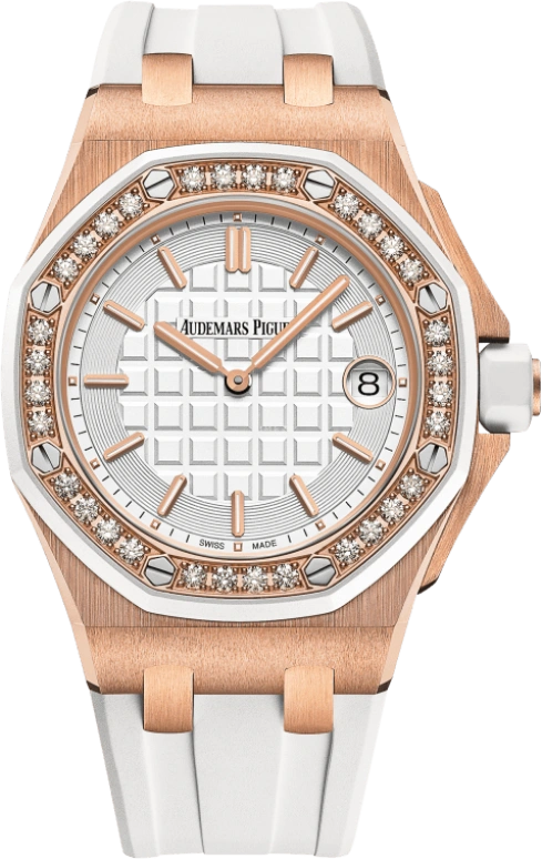 Audemars Piguet,Royal Oak Offshore 37mm,37mm,Rose Gold,Silver,Silver White,White,Quartz,Day,In-house Caliber,67540OK,67540OK.ZZ.A010CA.01