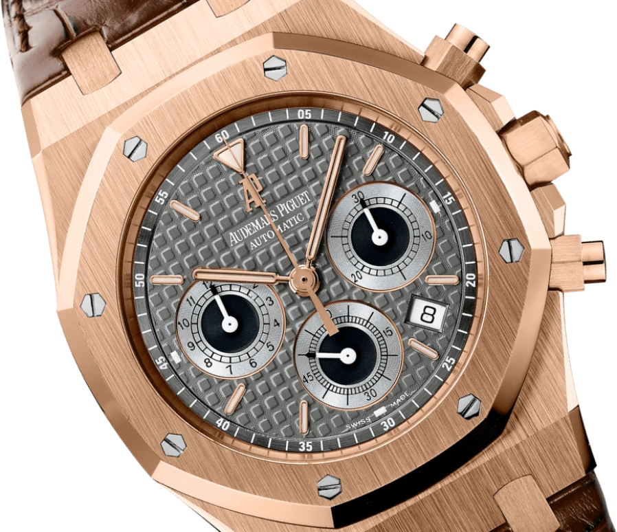 Audemars Piguet,Royal Oak 39mm,39mm,Pink Gold,Grey,Automatic,Chronograph,Day,26022OR,26022OR.OO.D098CR.02