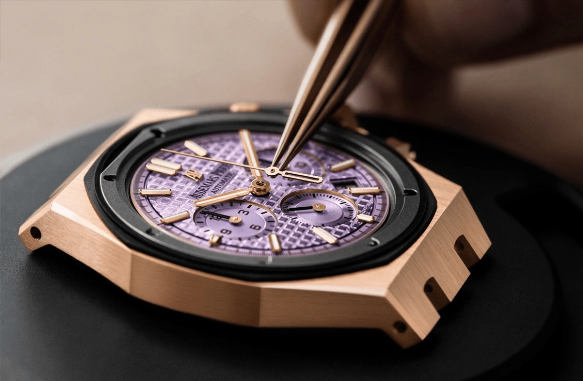 Audemars Piguet,Royal Oak 38mm,38mm,Pink Gold,Purple,Automatic,Chronograph,Day,Jacques Bermon Webster II,sfera ebbasta,Travis Scott,La Flame,26319OR,26319OR.AY.1256OR.01