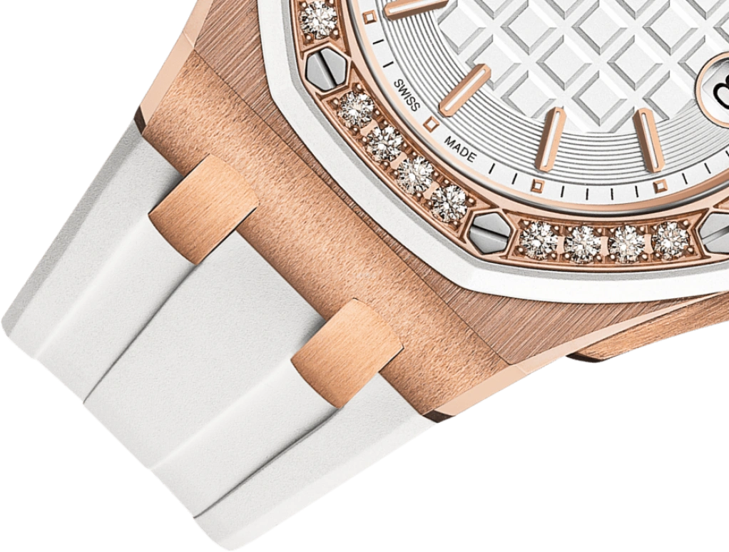 Audemars Piguet,Royal Oak Offshore 37mm,37mm,Rose Gold,Silver,Silver White,White,Quartz,Day,In-house Caliber,67540OK,67540OK.ZZ.A010CA.01