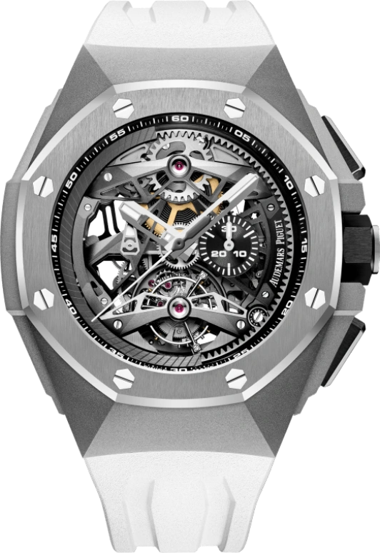 Audemars Piguet,Royal Oak Concept 44mm,44mm,Titanium,Ceramic,Skeleton,Grey,Handwound,Chronograph,Tourbillon,26587TI,26587TI.OO.D010CA.01