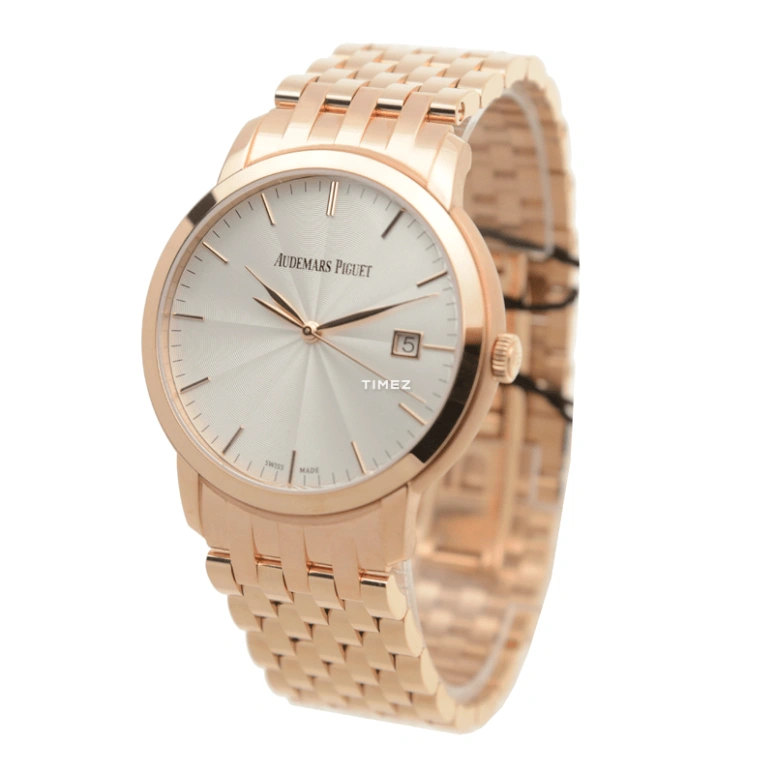Audemars Piguet,Jules Audemars 39mm,39mm,Rose Gold,Silver,White,Automatic,Day,60hours,15172OR,15172OR.OO.1270OR.01
