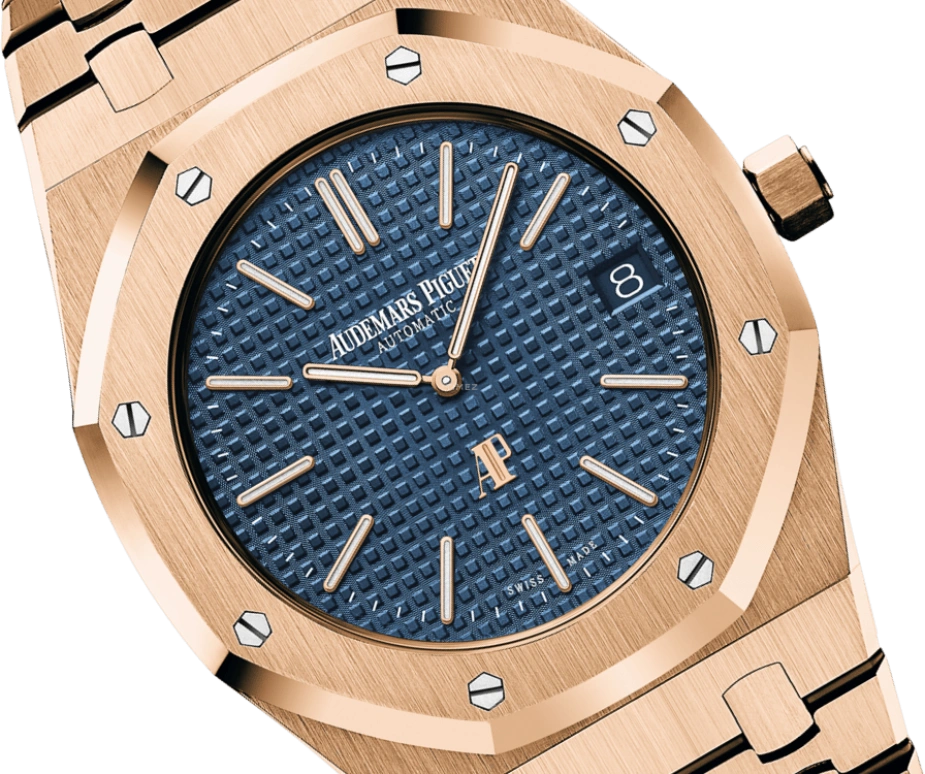 Audemars Piguet,Royal Oak 39mm,39mm,Rose Gold,Blue,Automatic,Day,40hours,15202OR,15202OR.OO.1240OR.01