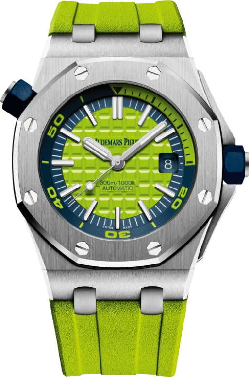 Audemars Piguet,Royal Oak Offshore 42mm,42mm,Stainless Steel,Green,Blue,Automatic,Day,60hours,James Harden,Yu Qian,15710ST,15710ST.OO.A038CA.01