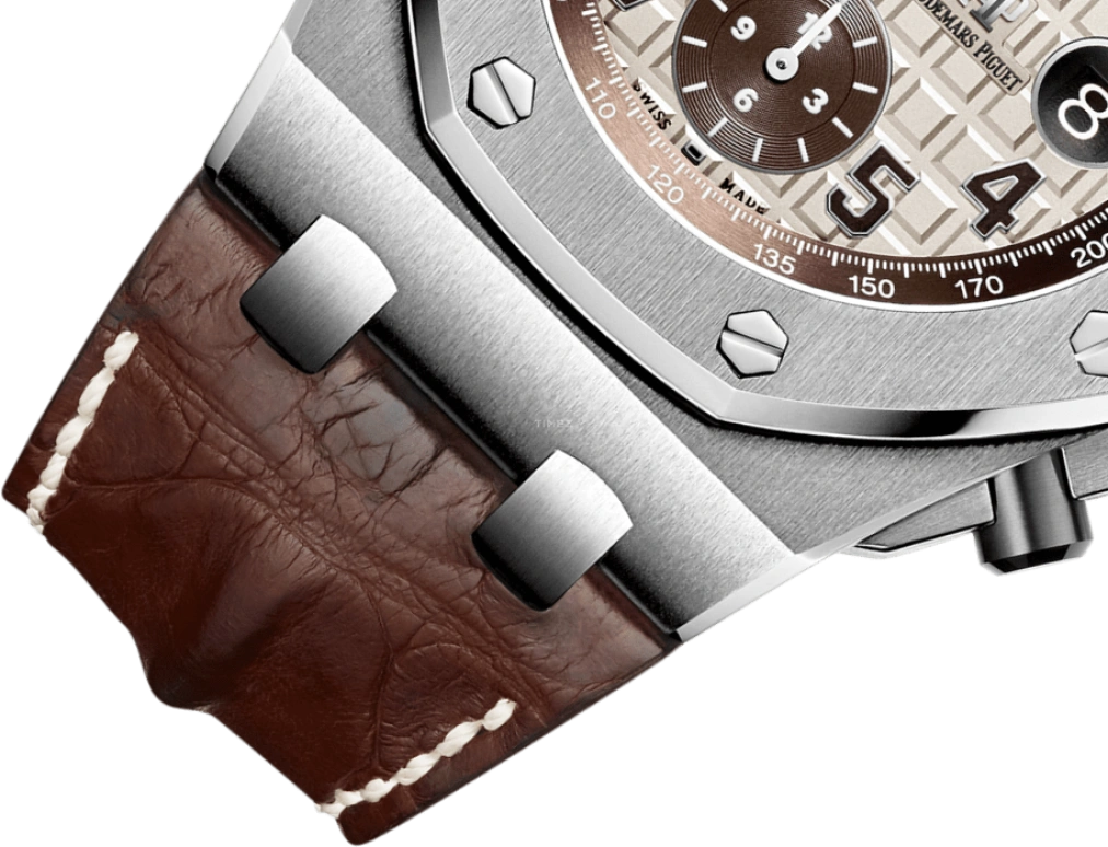 Audemars Piguet,Royal Oak Offshore 42mm,42mm,Ceramic,Stainless Steel,Beige,Automatic,Chronograph,Day,26470ST,26470ST.OO.A801CR.01