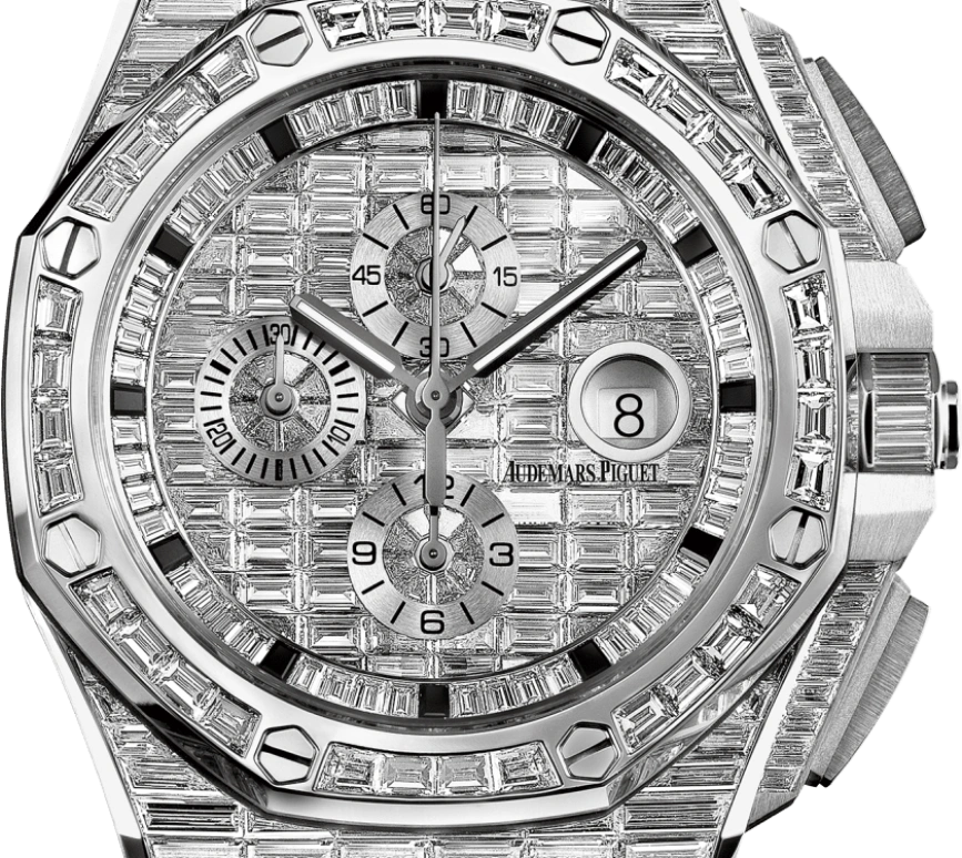 Audemars Piguet,Royal Oak Offshore 44mm,44mm,White Gold,Silver,Automatic,Chronograph,Day,26403BC,26403BC.ZZ.D102CR.01