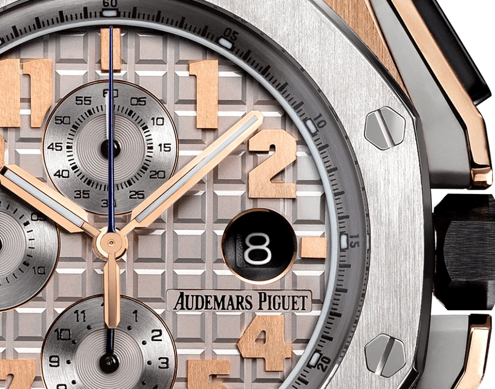 Audemars Piguet,Royal Oak Offshore 44mm,44mm,Pink Gold,Titanium,Grey,Automatic,Chronograph,Day,Anti-magnetic,Carmelo Anthony,LeBron James,26210OI,26210OI.OO.A109CR.01