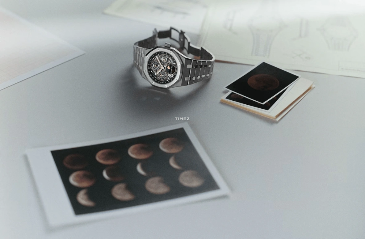 Audemars Piguet,Royal Oak 41mm,41mm,Titanium,Silver,Automatic,Moonphase,Perpetual Calendar,Leap Year,Month,55hours,In-house Caliber,26685XT,26685XT.OO.1320XT.01