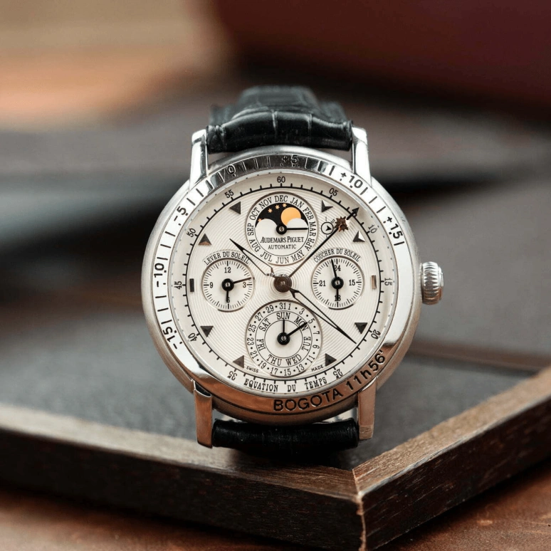 Audemars Piguet,Jules Audemars 39mm,39mm,White Gold,White,Automatic,Chronograph,Moonphase,Perpetual Calendar,Leap Year,40hours,In-house Caliber,25934BC
