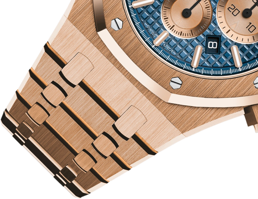 Audemars Piguet,Royal Oak 41mm,41mm,Pink Gold,Blue,Automatic,Chronograph,Day,26331OR,26331OR.OO.1220OR.01