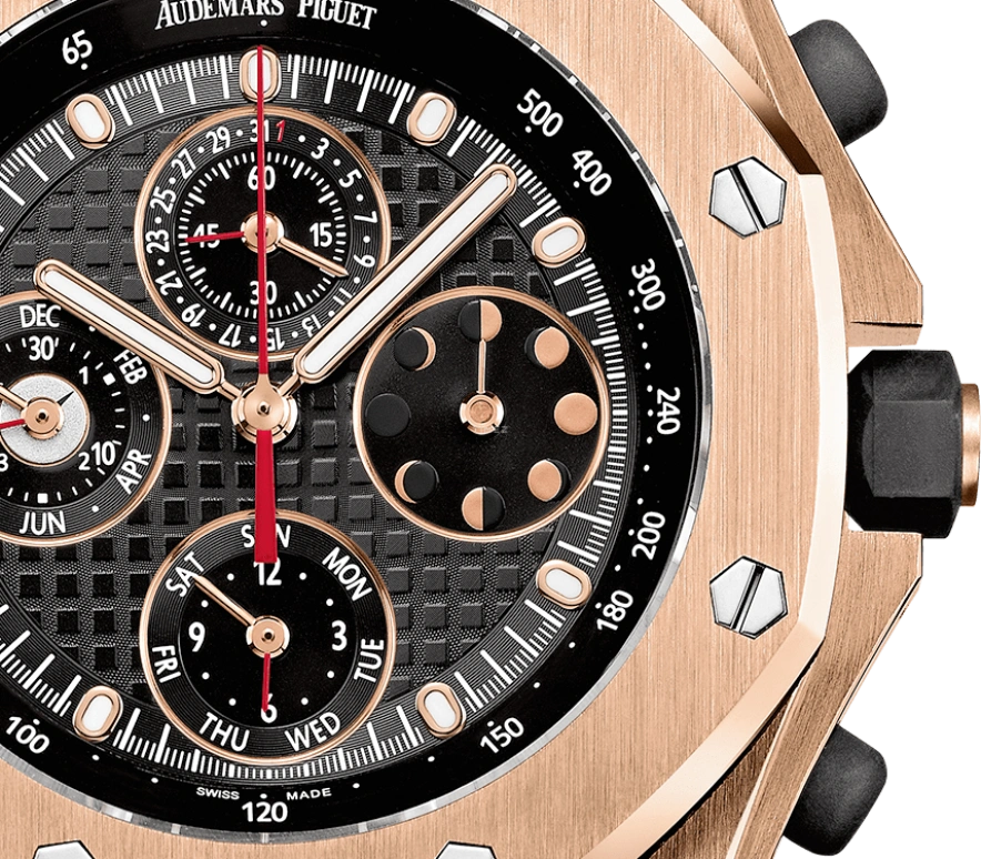 Audemars Piguet,Royal Oak Offshore 42mm,42mm,Pink Gold,Black,Automatic,Chronograph,Moonphase,Perpetual Calendar,Leap Year,38hours,In-house Caliber,26209OR,26209OR.OO.D101CR.01