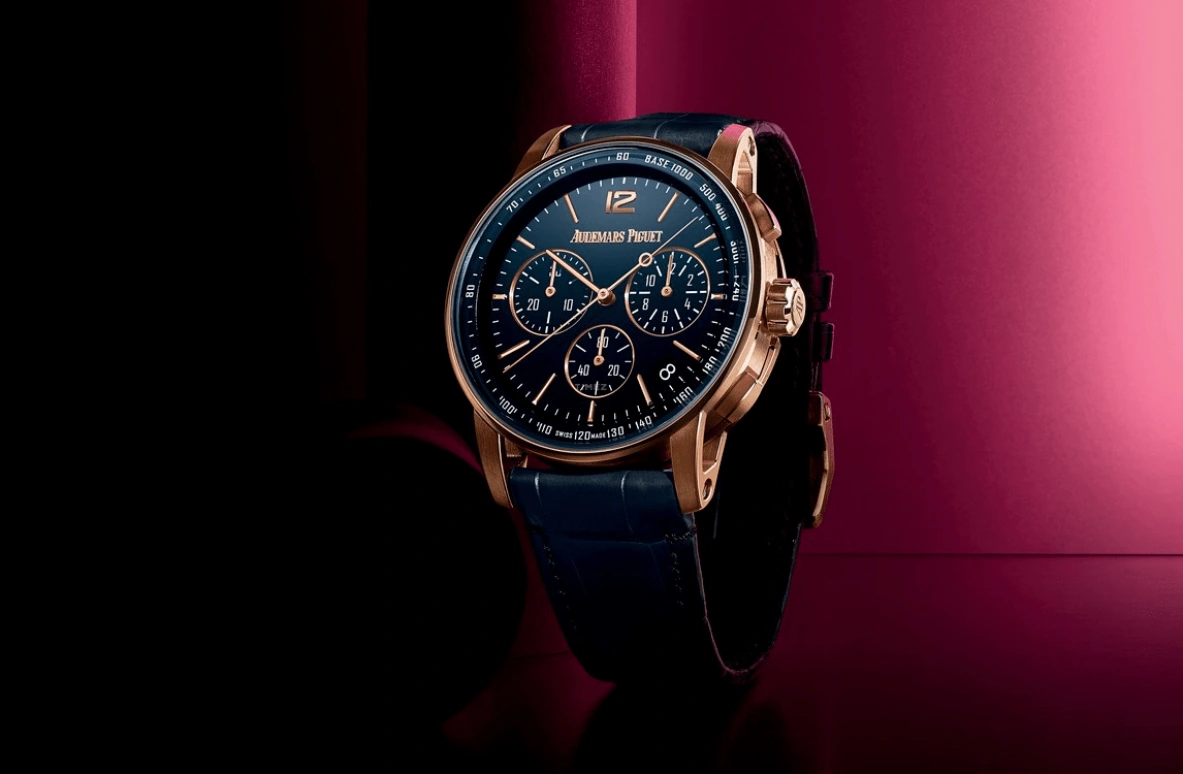 Audemars Piguet,CODE 11.59 41mm,41mm,Pink Gold,Blue,Automatic,Chronograph,Day,Flyback,26393OR,26393OR.OO.A321CR.01