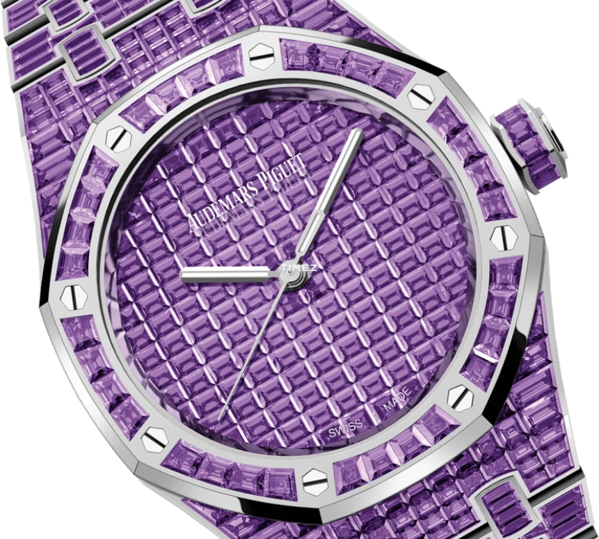 Audemars Piguet,Royal Oak 37mm,37mm,White Gold,Crystal,Purple,Automatic,60hours,In-house Caliber,15554BC,15554BC.AY.1274BC.01