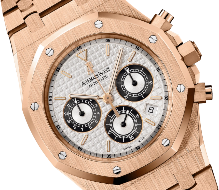 Audemars Piguet,Royal Oak 39mm,39mm,Pink Gold,Silver,White,Automatic,Chronograph,Day,25960OR,25960OR.OO.1185OR.02
