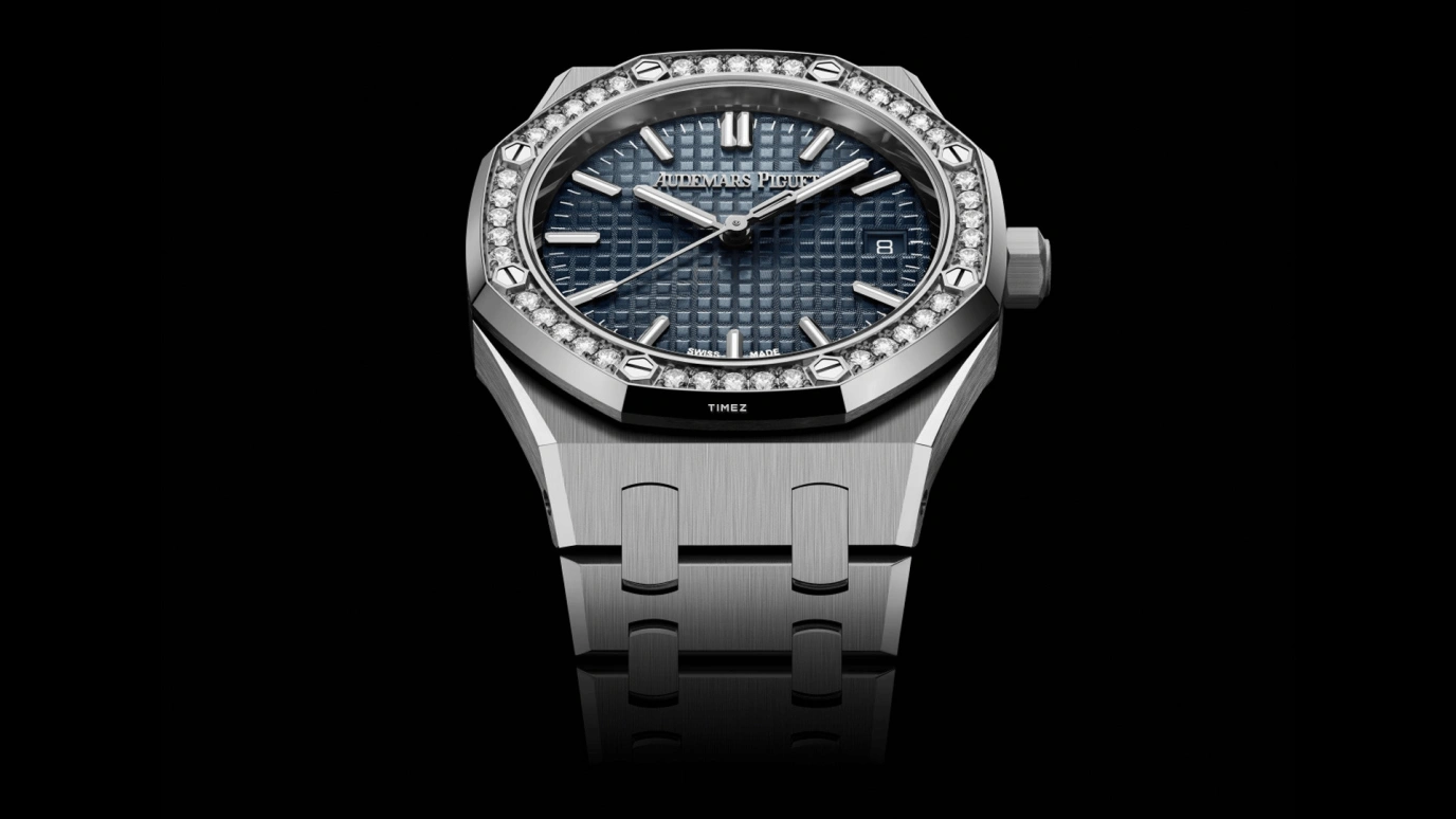 Audemars Piguet,Royal Oak 34mm,34mm,Stainless Steel,Blue,Automatic,Day,50hours,77451ST,77451ST.ZZ.1361ST.04