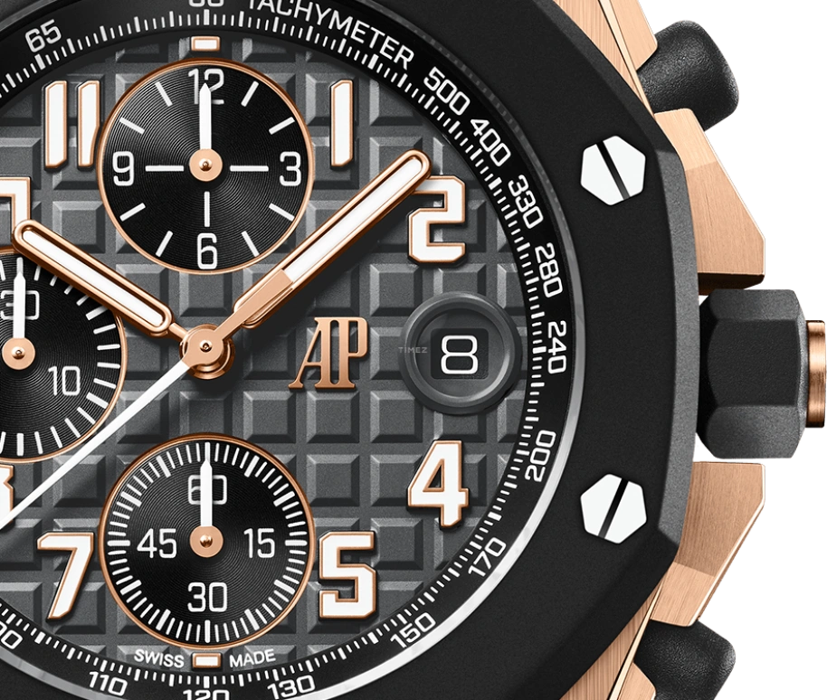 Audemars Piguet,Royal Oak Offshore 42mm,42mm,Rose Gold,Rose,Black,Automatic,Chronograph,Day,26238OK,26238OK.OO.A002CA.01