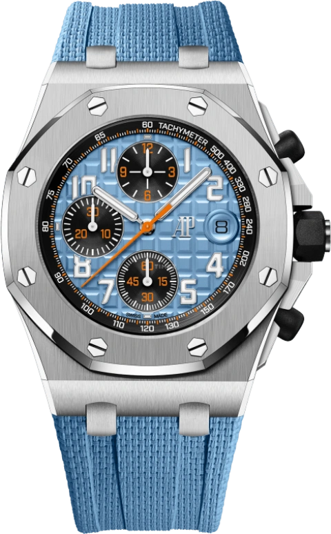 Audemars Piguet,Royal Oak Offshore 42mm,42mm,Stainless Steel,Blue,Automatic,Chronograph,Day,26238ST,26238ST.OO.A340CA.01