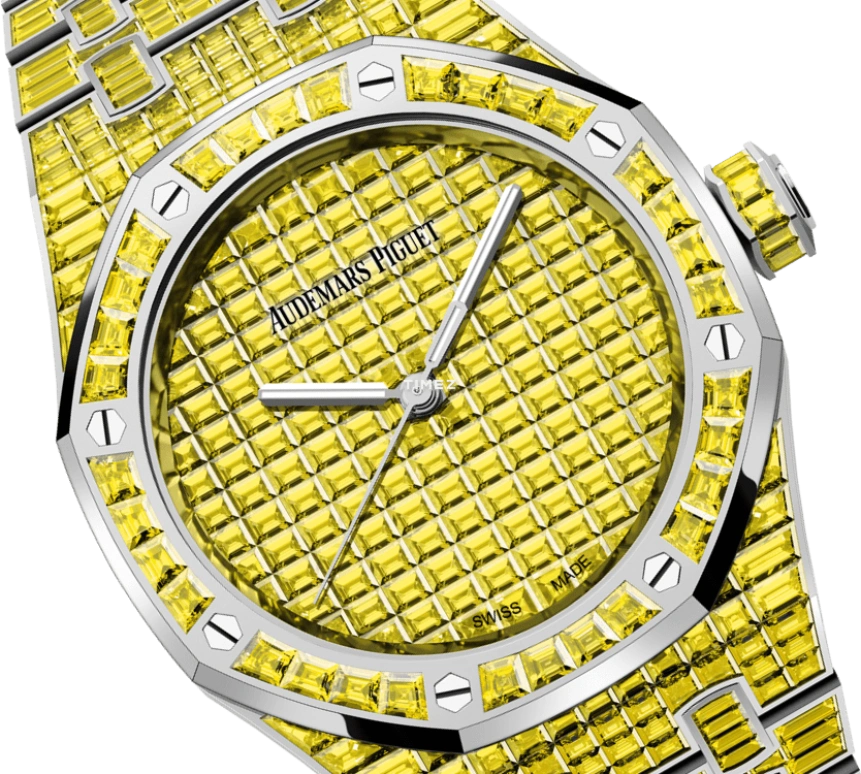 Audemars Piguet,Royal Oak 37mm,37mm,White Gold,Yellow,Automatic,60hours,In-house Caliber,15554BC,15554BC.RY.1274BC.01