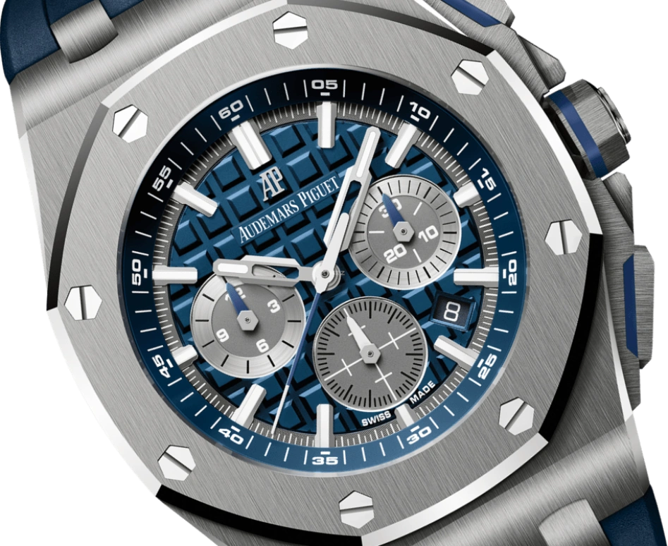 Audemars Piguet,Royal Oak Offshore 42mm,42mm,Titanium,Ceramic,Blue,Automatic,Chronograph,Day,26480TI,26480TI.OO.A027CA.01