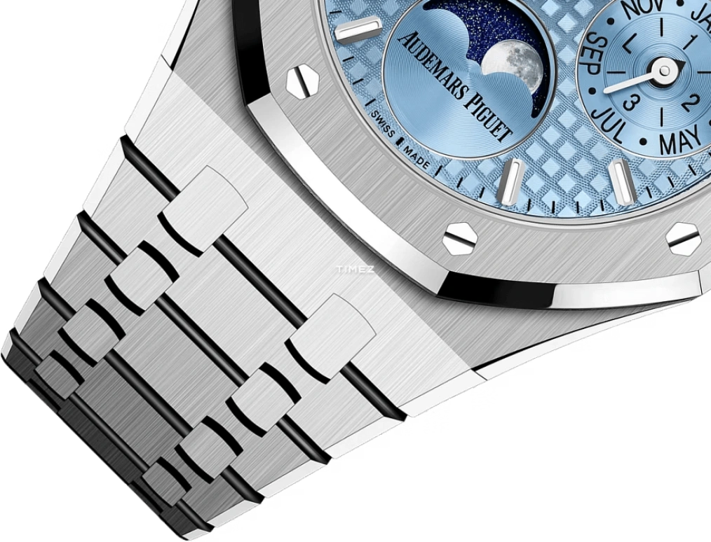 Audemars Piguet,Royal Oak 38mm,38mm,Stainless Steel,Ice Blue,Automatic,Moonphase,Perpetual Calendar,Leap Year,Month,55hours,In-house Caliber,26684ST,26684ST.OO.1356ST.01