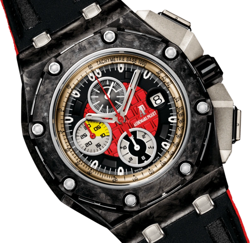 Audemars Piguet,Royal Oak Offshore 44mm,44mm,Titanium,Ceramic,Carbon,Red,Black,Automatic,Chronograph,Day,26290IO,26290IO.OO.A001VE.01