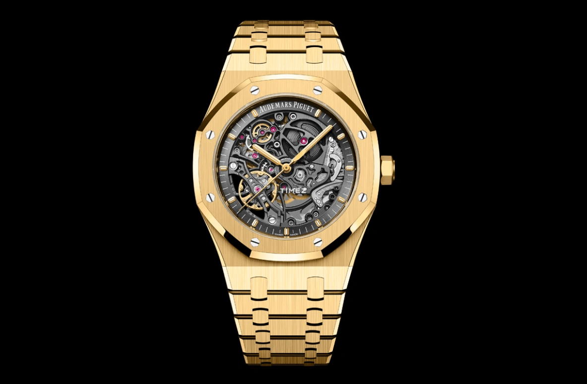 Audemars Piguet,Royal Oak 41mm,41mm,Yellow Gold,Skeleton,Black,Automatic,Double Balance,45hours,Luka Dončić,15407BA,15407BA.OO.1220BA.01