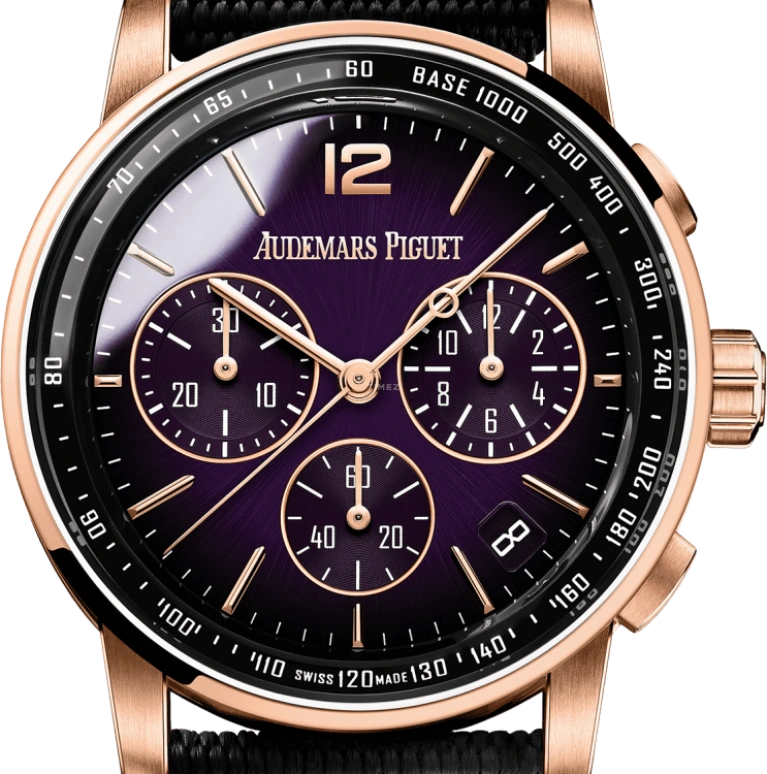 Audemars Piguet,CODE 11.59 41mm,41mm,Pink Gold,Purple,Automatic,Chronograph,Day,Flyback,26393OR,26393OR.OO.A002KB.02