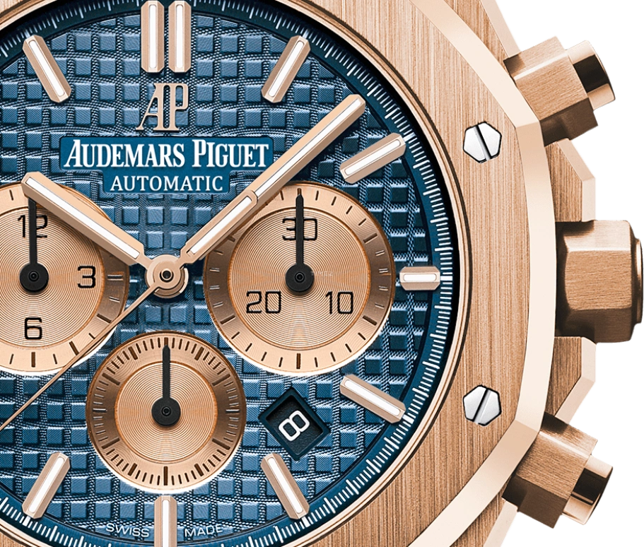 Audemars Piguet,Royal Oak 41mm,41mm,Pink Gold,Blue,Automatic,Chronograph,Day,26331OR,26331OR.OO.1220OR.01