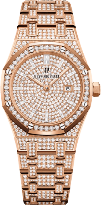 Audemars Piguet,Royal Oak 33mm,33mm,Pink Gold,Rose Gold,Quartz,Day,In-house Caliber,67652OR,67652OR.ZZ.1265OR.01