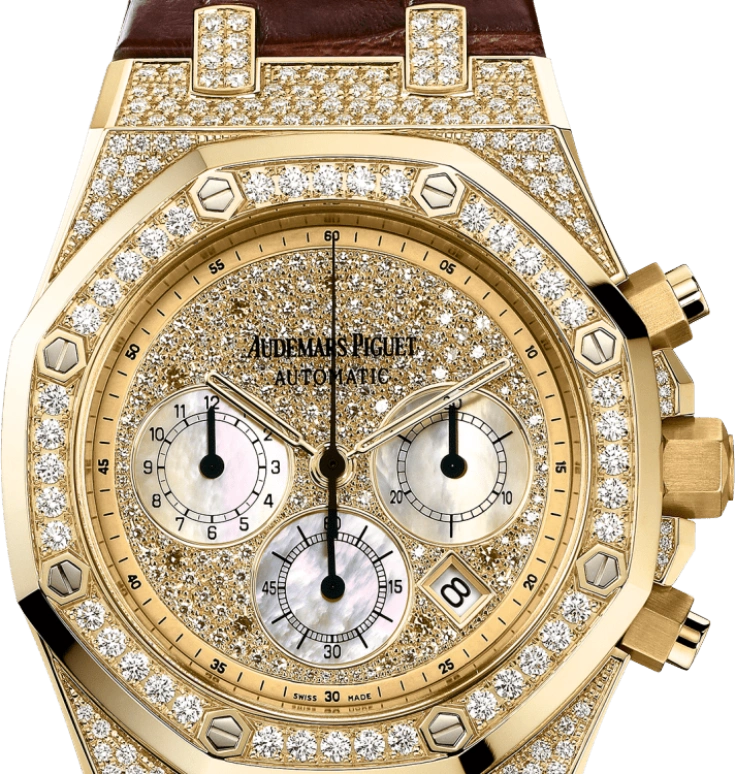 Audemars Piguet,Royal Oak 39mm,39mm,White Gold,Gold,Automatic,Chronograph,Day,26068BA,26068BA.ZZ.D088CR.01