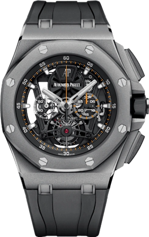 Audemars Piguet,Royal Oak Offshore 44mm,44mm,Titanium,Ceramic,Skeleton,Handwound,Chronograph,Tourbillon,26407TI,26407TI.GG.A002CA.01